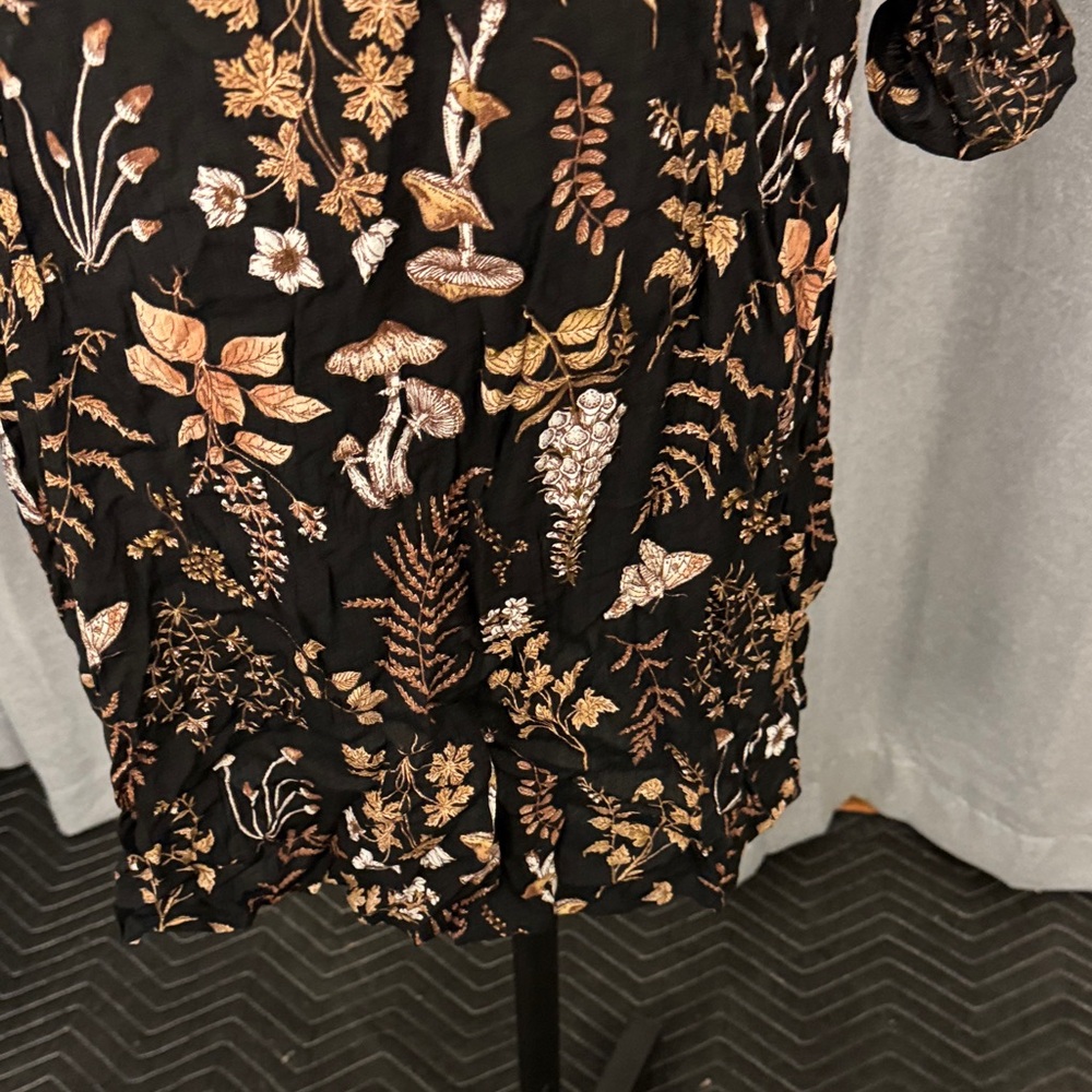 Disturbia Black Dress with Floral and Mushroom Print - Picture 12 of 15